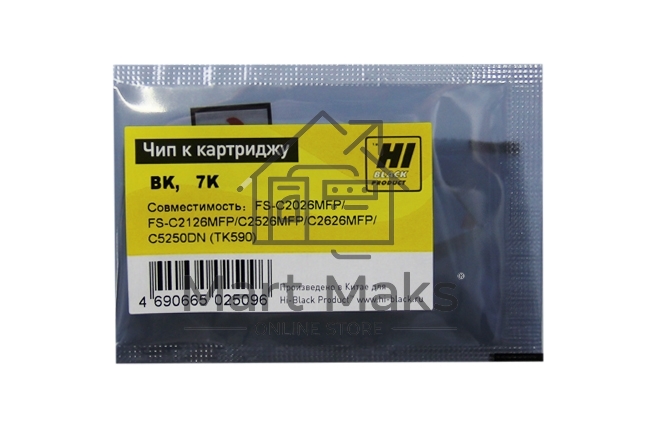 Чип Hi-Black к картриджу Kyocera Mita FS-C2026/C2126MFP/C5250DNBK, TK-590, 7К
