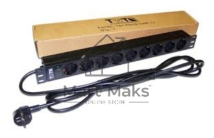 Управляемый блок распределения питания Lanmaster TWT-PDU19-16A9P-3.0 верт.размещ. 8xC13C13 базовые 10A C14