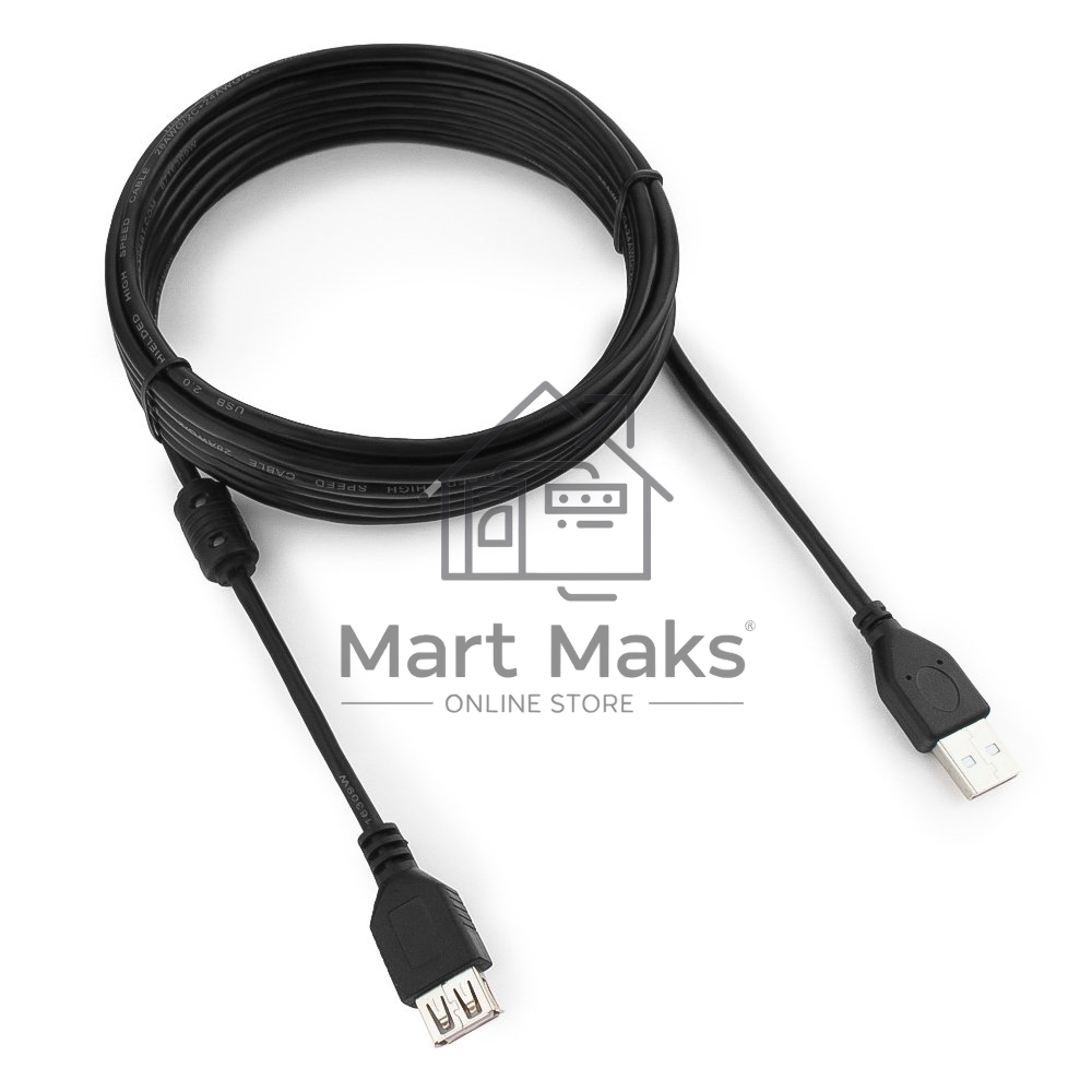 Кабель Gembird PRO CCF-USB2-AMAF-15 USB 2.0 кабель удлинительный 4.5м AM/AF позол.конт., фер.кол., пакет
