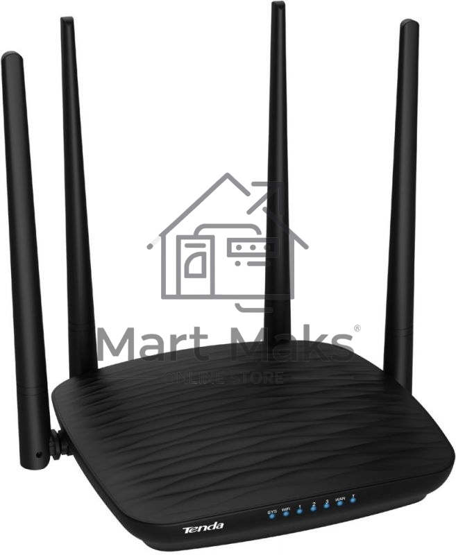 Маршрутизатор Tenda AC5 1200Mbps 11AC wave2Router, MU-MIMO,1Ghz CPU，4X5dbi Antennas, 1X100Mbps WAN, 3x100Mbps LAN,WiFi On/Off Switch,Universal Rep