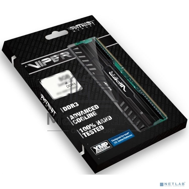 Оперативная память Patriot Viper 3, DDR3, 16GB (2x8 GB), 1866 MHz, CL10, DIMM, радиатор, черный