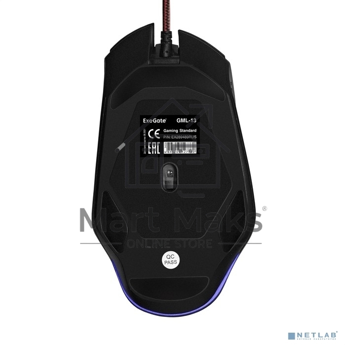 Мышь проводная ExeGate Gaming Standard Laser GML-13 черный, 4000 dpi, USB, кнопки - 8