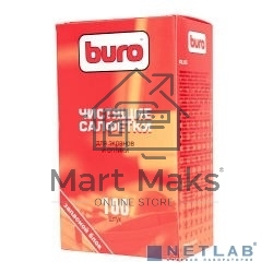 Салфетки Buro BU-Zscreen для экранов мониторов/плазменных/ЖК телевизоров/ноутбуков мягкая упаковка 100шт влажных