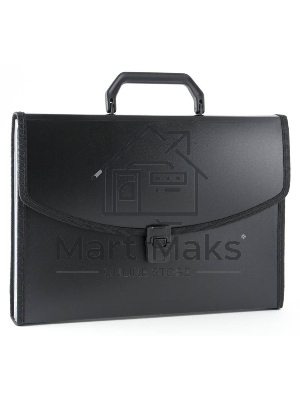 Папка-портфель Бюрократ -BPP13LBLCK 13 отделений, A4 с окантовкой, пластик, 0.7мм, черный