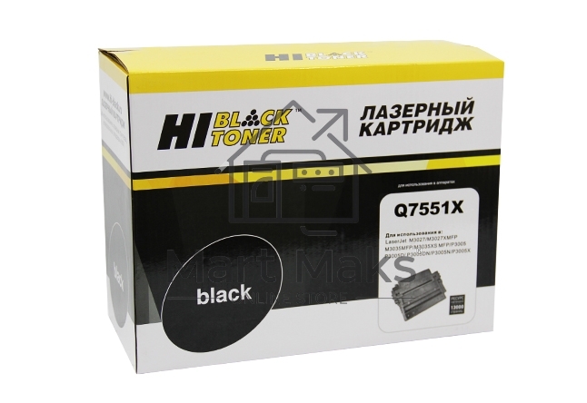 Расходные материалы Hi-Black Q7551X - Картридж для LJ P3005/M3027mfp/M3035mfp, с чипом, 13000 стр.