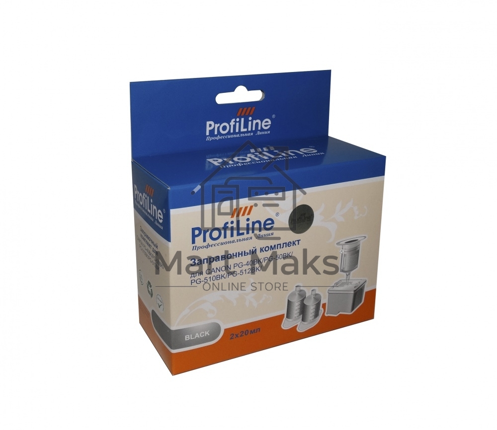 Чернила PL-PG 40BK/PG 50BK/PG 512, для принтеров Canon Pixma MP450/PM170/PM150/iP6220D/iP6210D/iP2200/iP1600/iP1800, 2*20 мл черный водн ProfiLine