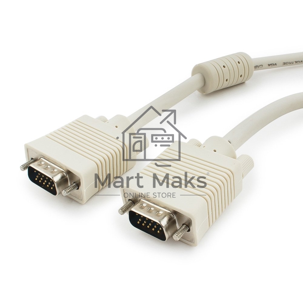Кабель Gembird/Cablexpert CC-PPVGA-5M, Кабель VGA Premium, 15M/15M,5.0м, серый, тройной экран, феррит.кольца