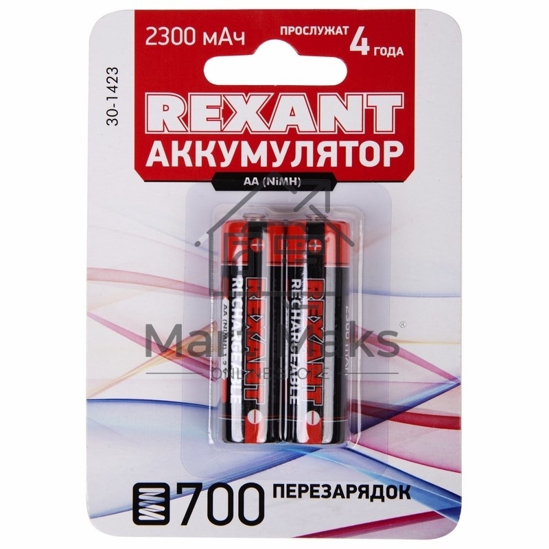 Аккумулятор Rexant тип AA «пальчиковый» 1.2 В 2300 мАч
