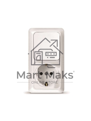 Блок ОП Олимп 1-кл. вык.+ роз. с заземл. верт. бел. UNIVersal О0038