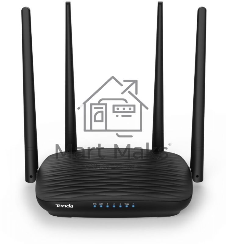 Маршрутизатор Tenda AC5 1200Mbps 11AC wave2Router, MU-MIMO,1Ghz CPU，4X5dbi Antennas, 1X100Mbps WAN, 3x100Mbps LAN,WiFi On/Off Switch,Universal Rep