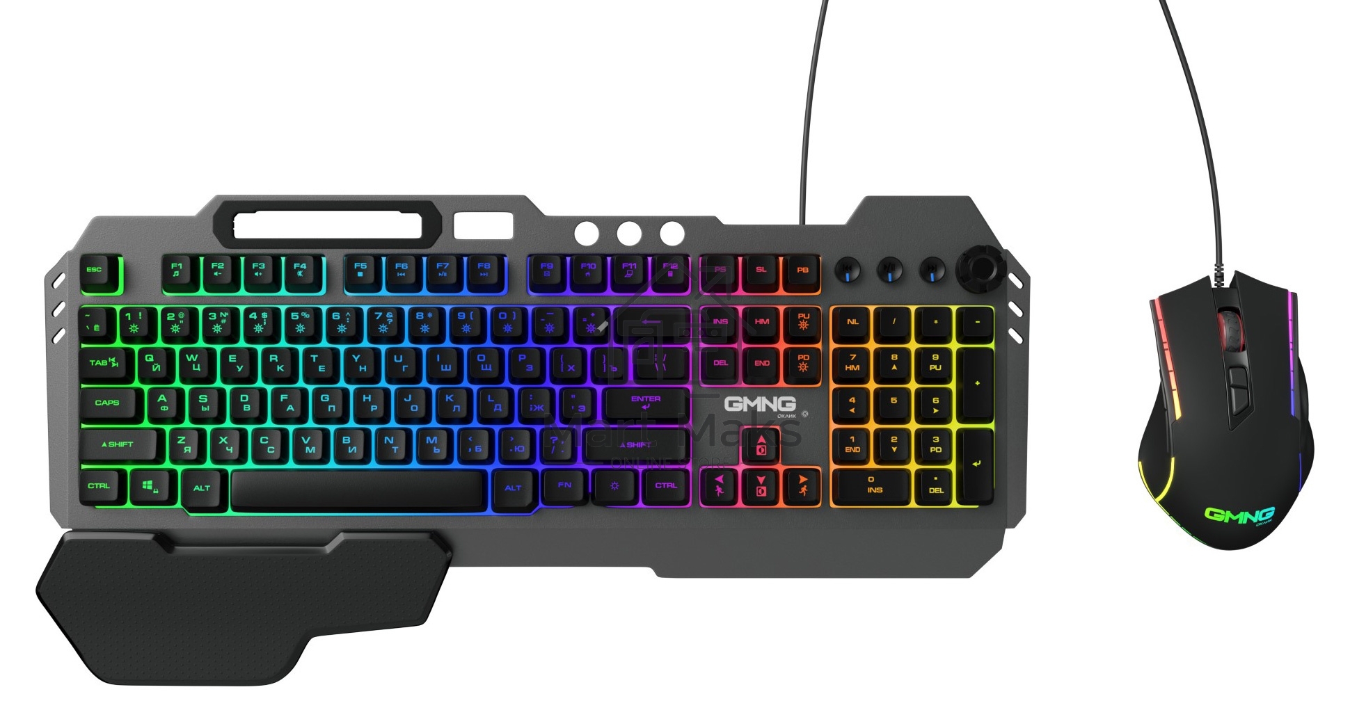Клавиатура + мышь Оклик GMNG 700GMK клав:черный мышь:черный USB Multimedia LED