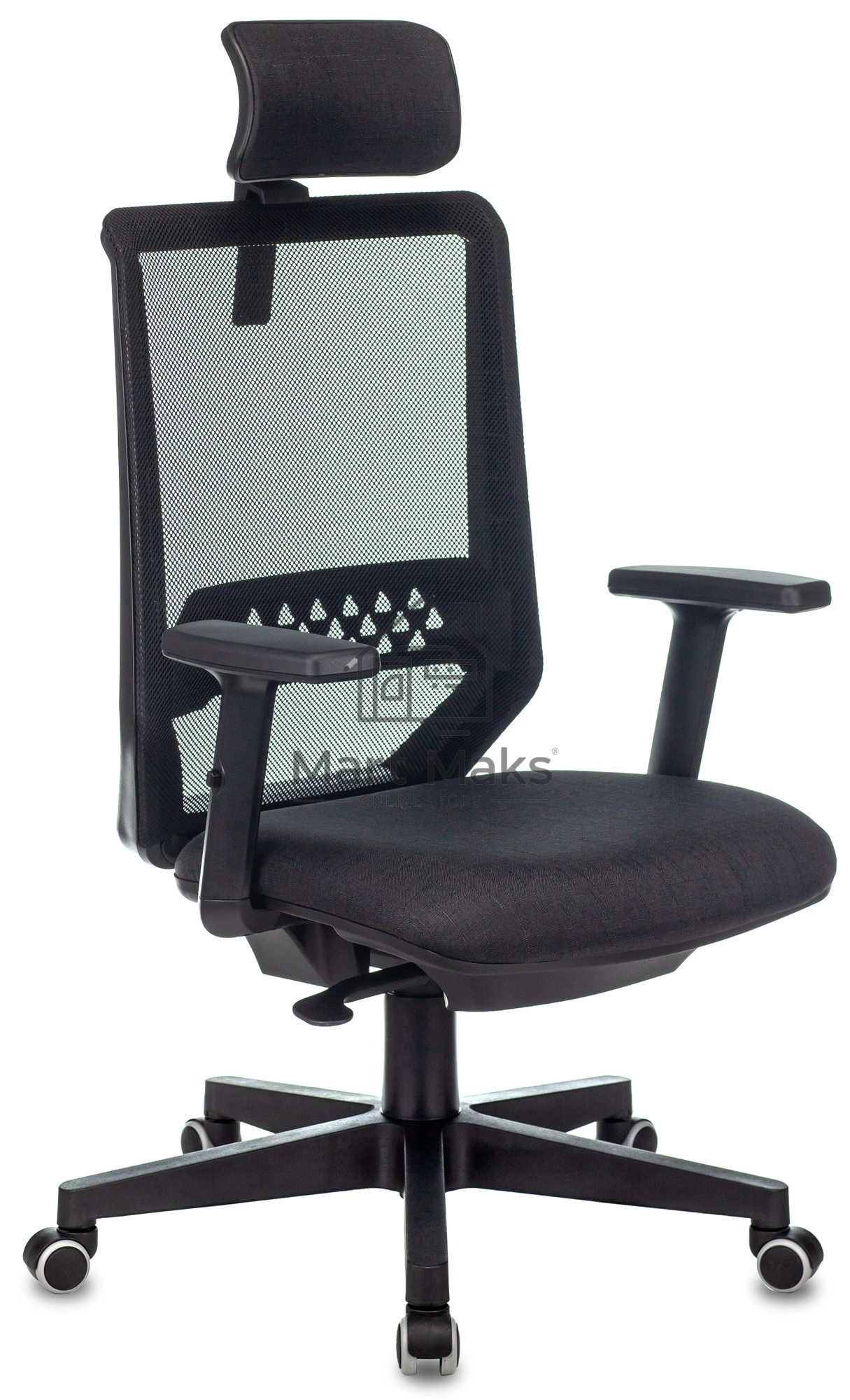 Кресло руководителя Бюрократ EXPERT TW-01 черный 38-418, сетка/ткань, с подголов. крестовина пластик