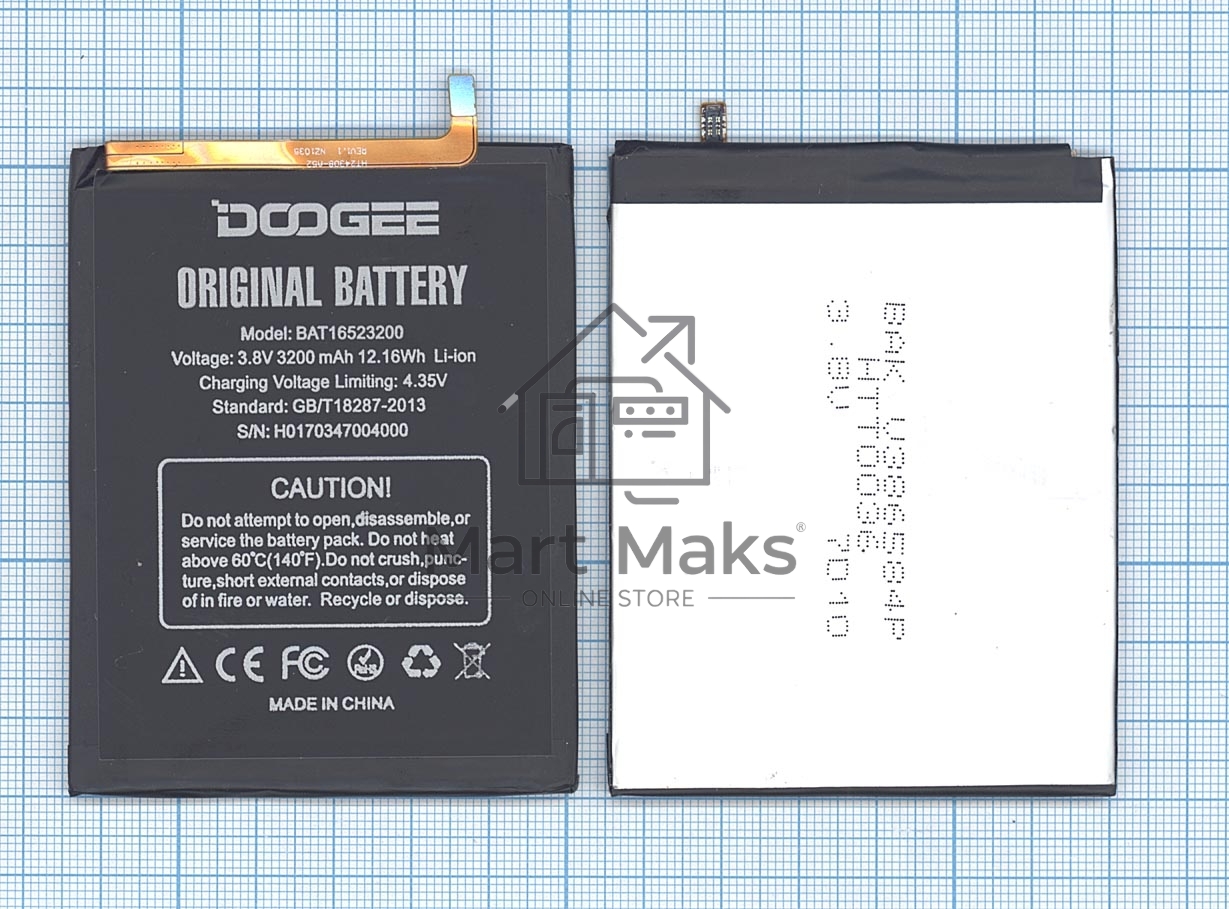 Аккумуляторная батарея BAT16523200 для Doogee Y6, Y6c 3200mAh 3,8V