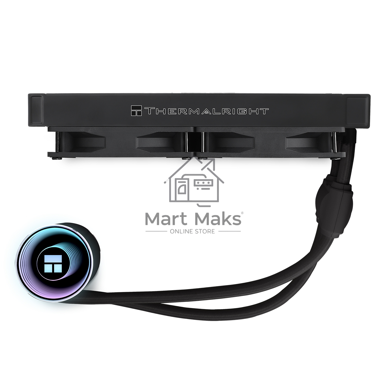 Водяное охлаждение для процессора Thermalright Frozen Notte 240 черный ARGB V2 (240mm, Black, ARGB/ Fans: 2x120mm, 72.37CFM, 27.7dBA, 2000RPM/ Pump height 54mm, 28dBA, 5300RPM, Rad thickness 27mm/ S: 1200, 1700, 1851, 2011, 2066, 115X, AM2, AM2+, AM3, AM3