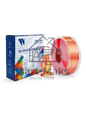 Филамент NVPRINT Silk PLA+ Red/Gold для 3D печати диаметр 1.75мм длина 330 метров масса 1 кг