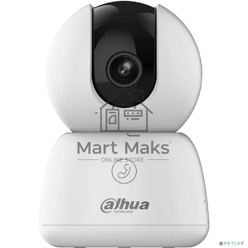 Мини-PT IP-видеокамера DAHUA DH-IPC-H5BP-0360B с Wi-Fi 2.4ГГц, 5Мп, 1/3” CMOS, объектив 3.6мм, обнаружение людей, ИК 10м, микрофон, динамик