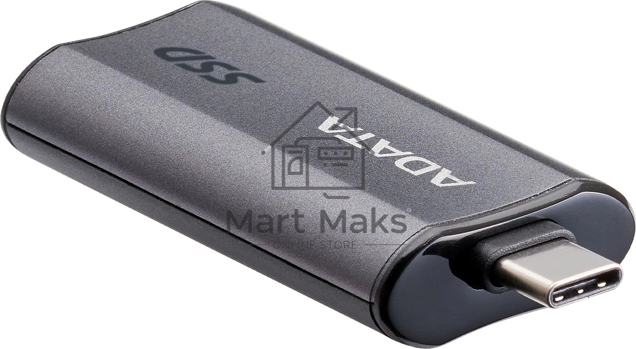 Твердотельный диск A-DATA External SC750 серый SC750-500G-CCBK 500GB USB 3.2 Gen 2 Type-C, R/W -1050/1000 MB/s