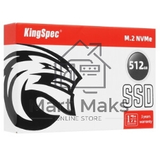Накопитель SSD KingSpec NX-512, 512Gb, PCIe 3.0 x4, M.2 2280, NVMe, R/W 3400/3100