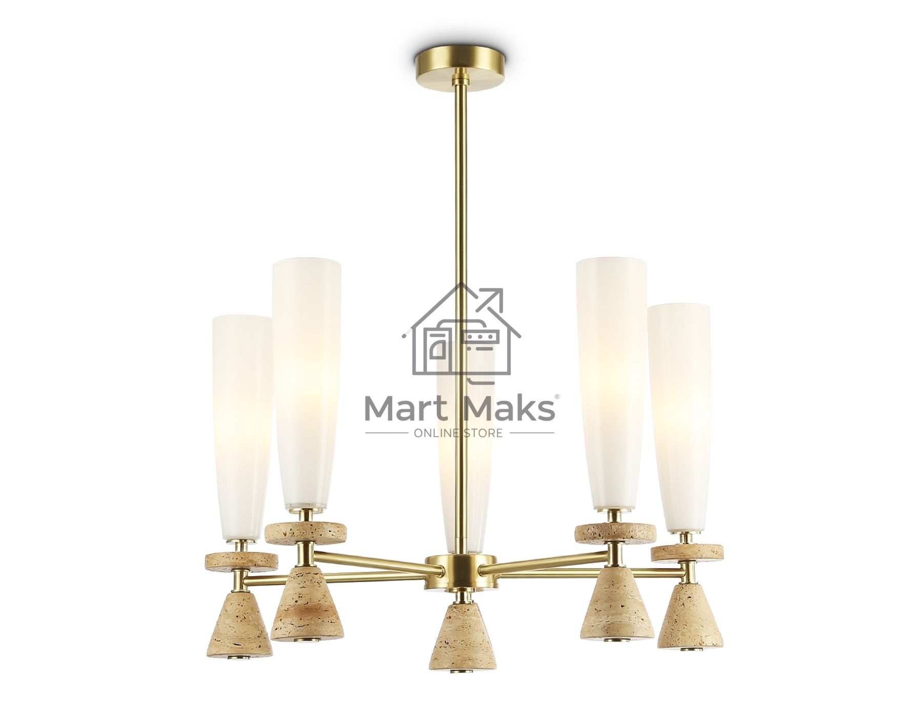 Люстра Ambrella light LH75371/5 GD/WH золото/белый G9*5 max 28W D600*675