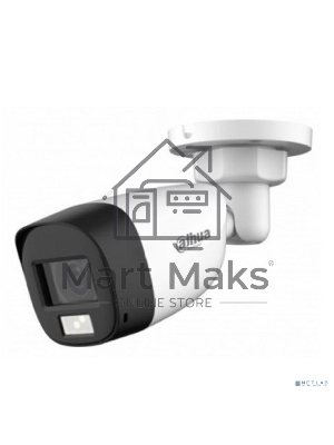 Уличная цилиндрическая HDCVI-видеокамера DAHUA DH-HAC-HFW1200CLP-IL-A-0280B-S6 с интеллектуальной двойной подсветкой 2Мп, объектив 2.8мм, ИК 20м, LED 20м, IP67, корпус: металл, быстрый монтаж