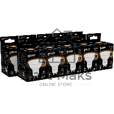 Лампа светодиодная Gauss 101506109 9Вт цок.:GU10 рефлек. 150B св.свеч.бел.теп. MR16 (упак.:10шт)
