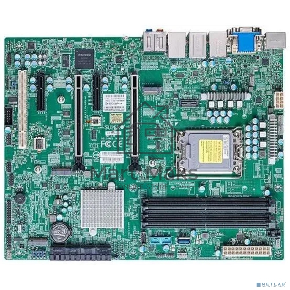 Серверная материнская плата Supermicro MBD-X13SAE-F-B, LGA 1700, Intel W680, 4xDDR5 ECC/non-ECC, 8xSATA-III, 3xM.2 PCIe, 2xPCI-E 5.0 x16, 2xPCI-E x4, 2xGigabit LAN, 1x2.5Gb LAN, 4xUSB-A 3.2 Gen 2, 1xUSB-C, 1xVGA, 1xDVI-D, 1xDP, 1xHDMI, ATX