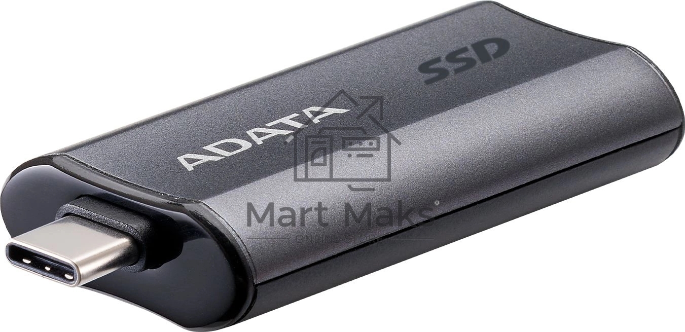 Твердотельный диск A-DATA External SC750 серый SC750-500G-CCBK 500GB USB 3.2 Gen 2 Type-C, R/W -1050/1000 MB/s