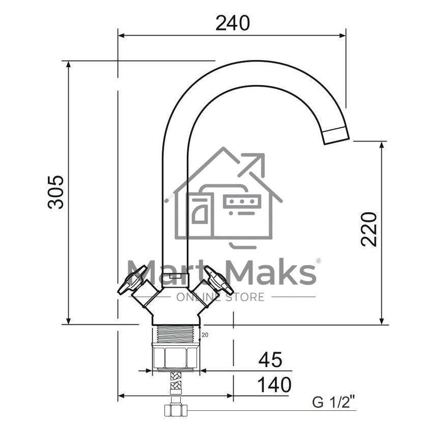 SL115-274F Смеситель для кухни