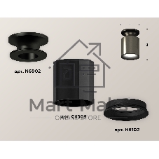 Светильник Ambrella Light XS6303080 DCH/PBK/SBK черный хром/черный полированный/черный песок MR16 GU5.3 (N6902, C6303, N6102)