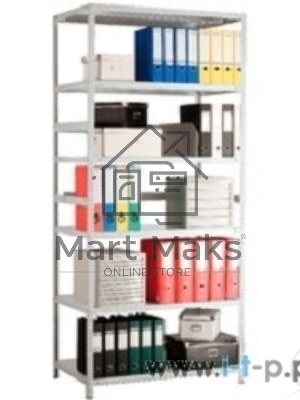 Металлические стеллажи Стеллаж MS 185/100х30/4 (Размеры внешние (ВхШхГ) 1850х1000х300 мм, 4 полки, с единой стойкой)