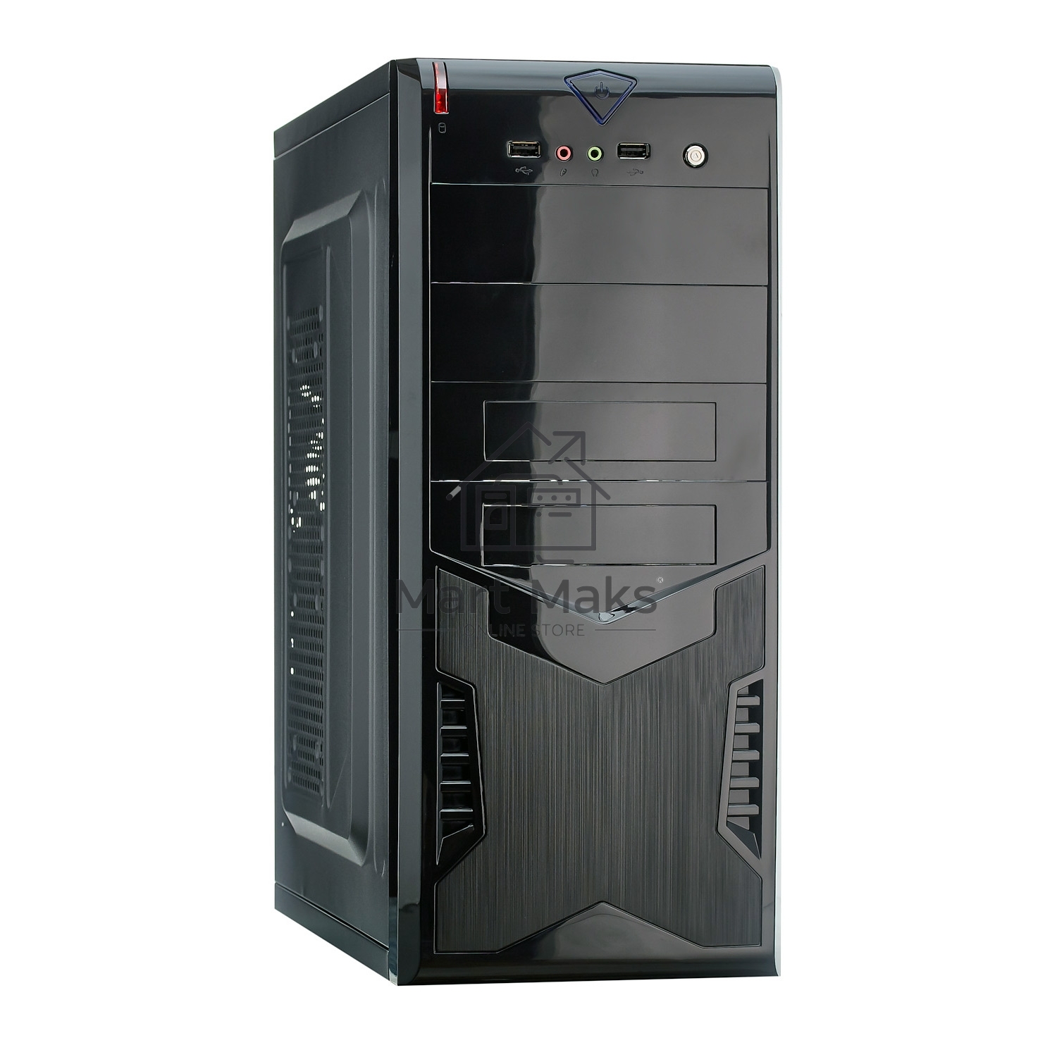 Компьютерный корпус Miditower Exegate EX280386RUS CP-604 Black, ATX, <CP350W, 80mm>, 2*USB, Audio