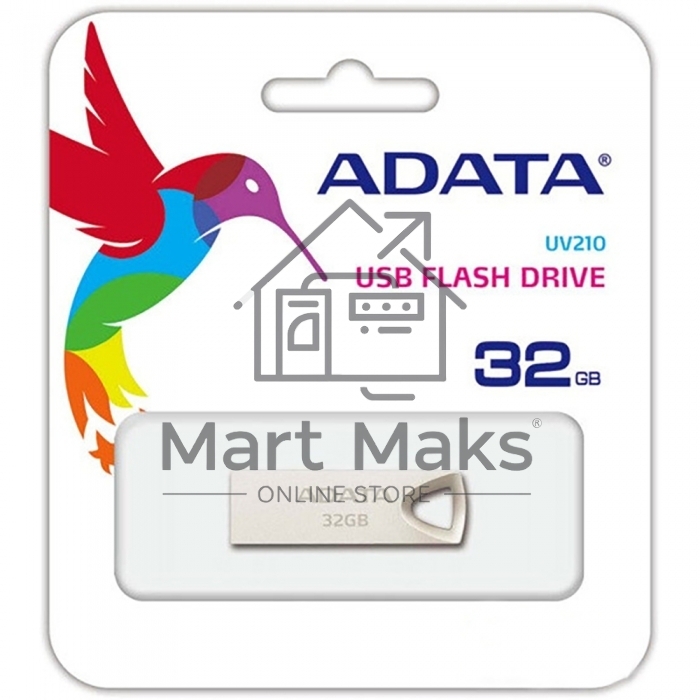 Флешка USB R/W ADATA R/W 32GB USB Drive ADATA USB 2.0 UV210 золотой мет. AUV210-32G-RGD