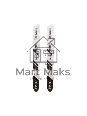 Пилка для электролобзика по металлу KRANZ T118G 76 мм 25 зубьев на дюйм 0,9-1,2 мм (2 шт./уп.) 