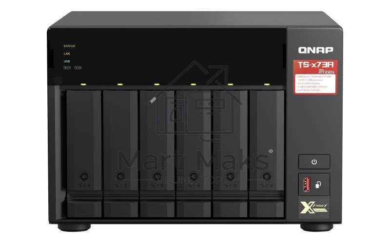 Сетевое хранилище без дисков SMB QNAP TS-673A-8G NAS, 6 trays 3,5