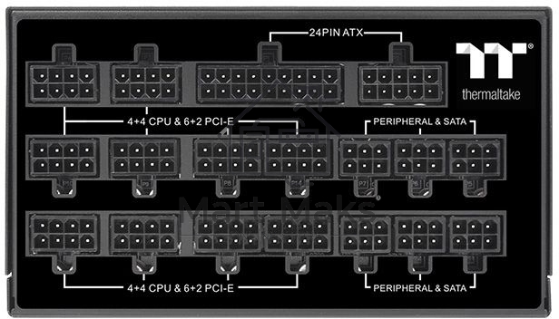 Блок питания Thermaltake Toughpower TF1 PS-TPD-1550FNFATE-1, 1550Вт, 80 PLUS Titanium, 140мм, модульный, черный