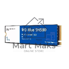 Накопитель SSD WD 1Tb Blue SN580 NVMe, M.2(22x80мм), NVMe, PCIe 3.0 x4, 3D TLC, R/W 3500/3000MB/s, IOPs 460 000/45 600TBW