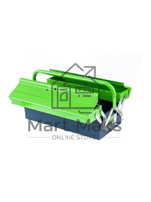 Ящик для инструмента Сибртех 430х200х160 мм, три секции, металлический 90750