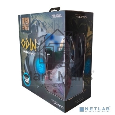 Гарнитура QUMO Odin чёрный, проводная, 3.5 мм, подсветка