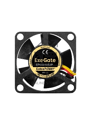Вентилятор для корпуса ExeGate ExtraPower EP03010S3P черный, 30 мм, 10500 об/мин, 29 дБ, 3 pin