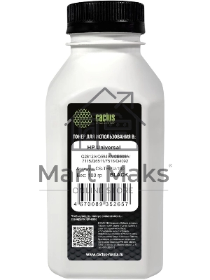 Тонер Cactus CS-THPU-100 черный флакон 100гр. для принтера HP Universal Q2612A/Q5949A/CE505A/7115/Q6511/7516/Q4092