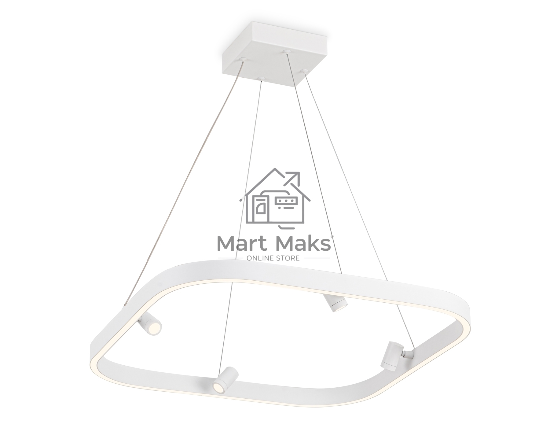Подвесной светодиодный светильник Ambrella light FL5802/1+4 WH белый 50W 3000K/4200K/6400K 600*600*1200 (без ПДУ)
