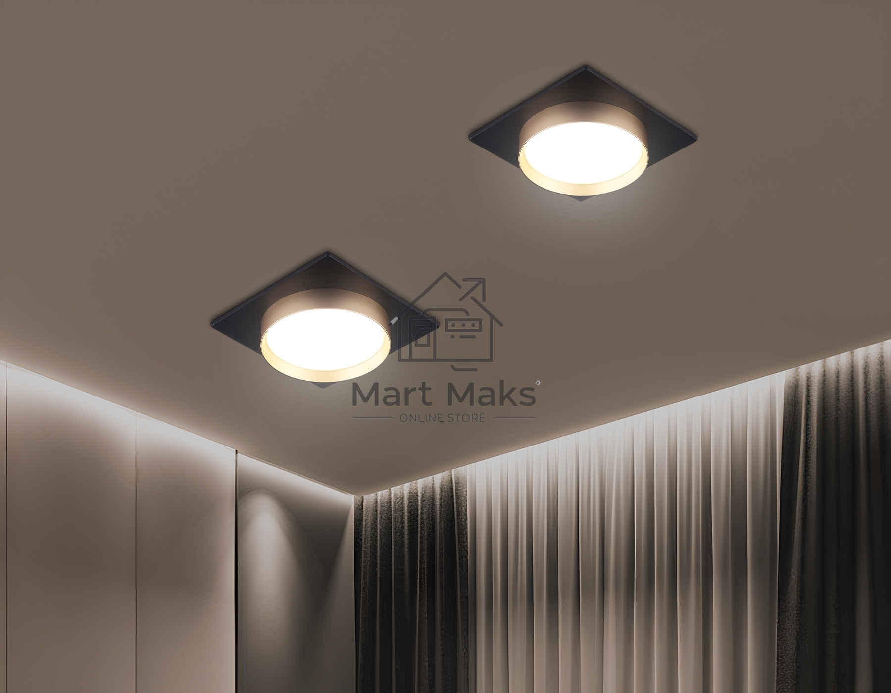 Светильник Ambrella light TN5232 BK/GD черный/золото GX53 max 12W 110*110*35