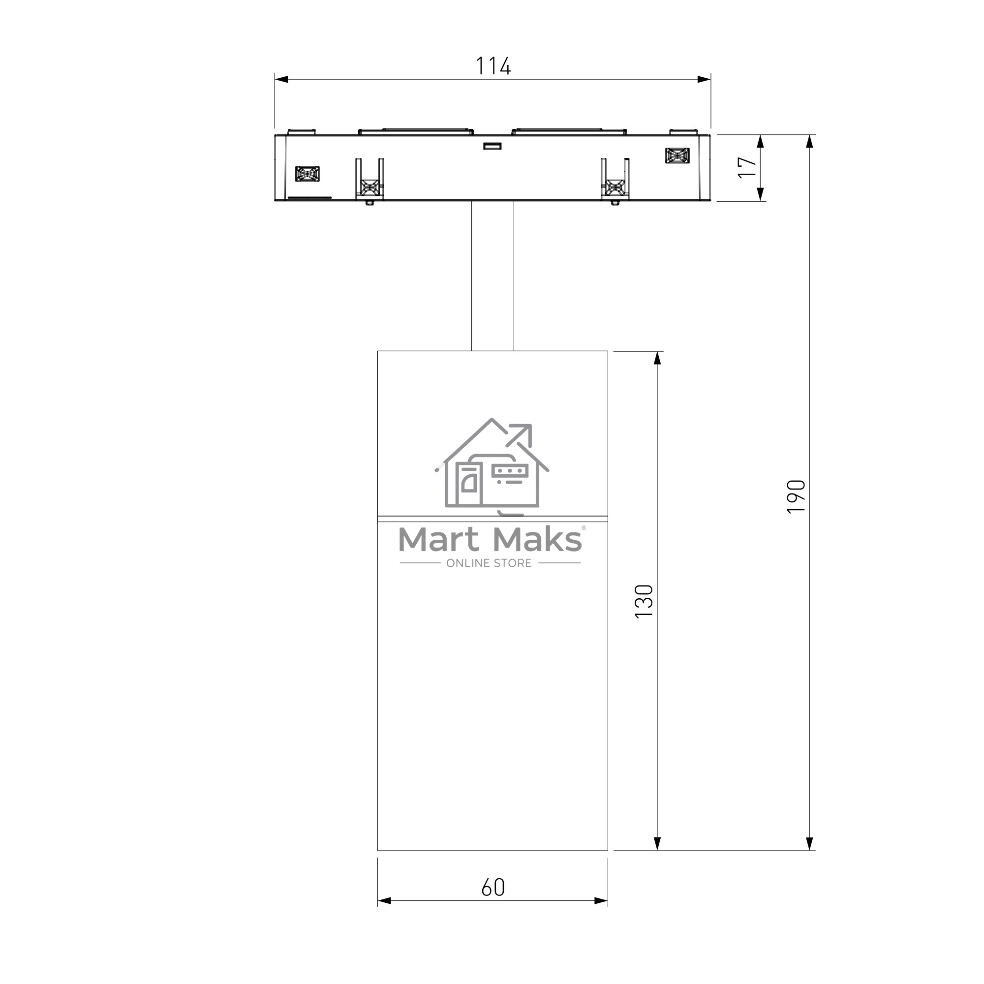 Трековый светильник Slim Magnetic 12W 4200K Comfi (чёрный) (?800мм) 85188/01