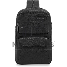 Рюкзак слинг мужской The Bridge Ludovico 053126LZ/7R черный натур.кожа