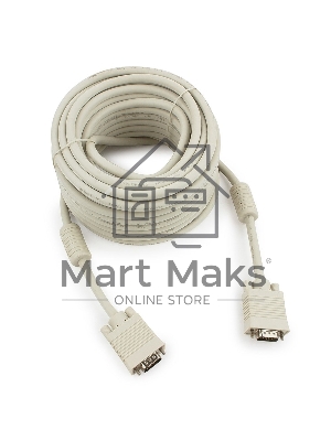 Кабель Gembird/Cablexpert CC-PPVGA-15m,Кабель VGA Premium,15M/15M,15м, тройн. экран,феррит. кольца,пакет