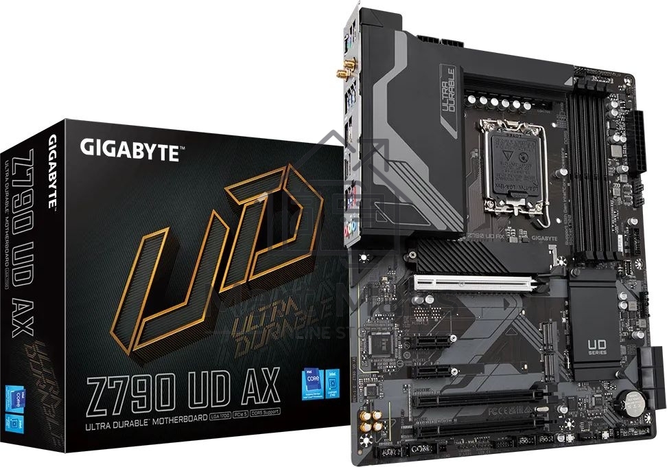 Материнская плата Gigabyte Z790 UD AX (1.2), LGA 1700, Intel Z790, 4xDDR5, 6xSATA, 3xM.2, 1xPCIe 5.0 x16, 1xPCIe 4.0 x4, 1xPCIe 3.0 x1, 1xHDMI, 1xDP, 1x 2.5Gb LAN, 4xUSB-A 2.0, 4xUSB-A 3.2 Gen 1, 1xUSB-A 3.2 Gen 2, 1xUSB-C 3.2 Gen 2x2, 7.1, ATX