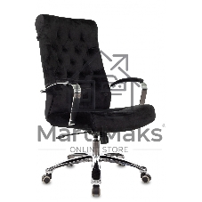 Кресло руководителя Бюрократ T-9928SL Fabric черный Italia Black, крестов. металл хром
