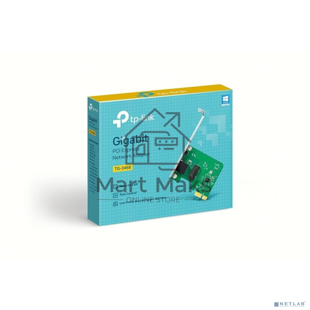 Сетевая карта TP-Link TG-3468 SOHO 32bit Gigabit PCIe, Realtek RTL8168B chipset