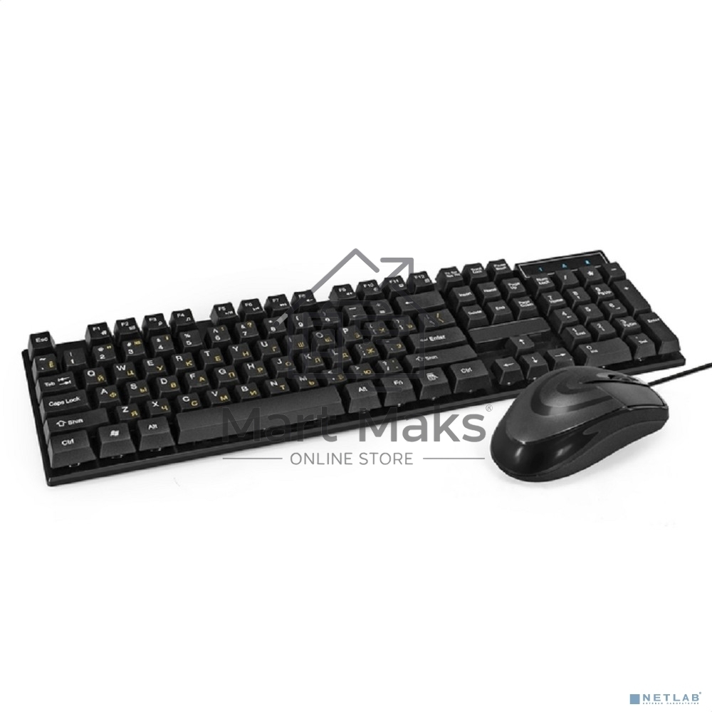 Комплект ExeGate Professional Standard Combo MK110-OEM (клавиатура влагозащищенная 104кл. + мышь оптическая 1000dpi, 3 кнопки и колесо прокрутки; USB, длина кабелей 1.5м, черный, RTL)