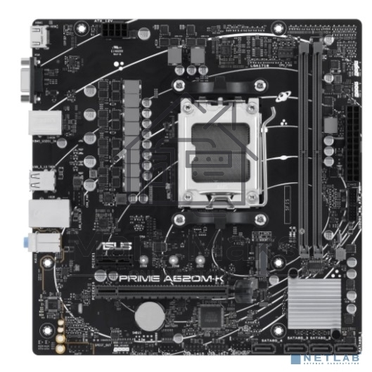 Материнская плата ASUS PRIME A620M-K, AM5, AMD A620, 2xDDR5, 4xSATA, 1xM.2, 1xPCI-E 4.0 x16, 1xPCI-E x1, 1xHDMI, 1xVGA, 1x 1Gb LAN, 4xUSB-A 3.2 Gen 1, 2xUSB-A 2.0, 3x3.5 мм, 7.1, Micro-ATX